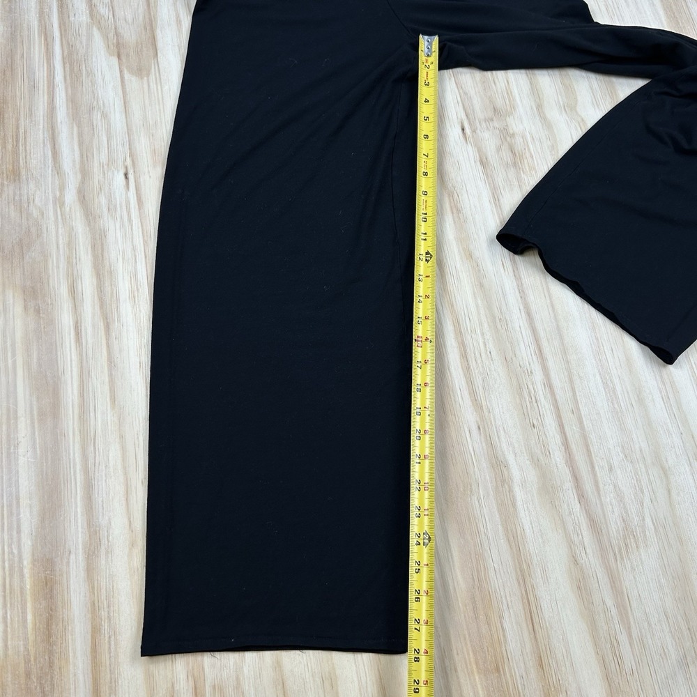 Eileen Fisher Pants Womens Medium Black Stretch Wide Leg Pull On Pants Lounge - Picture 5 of 10